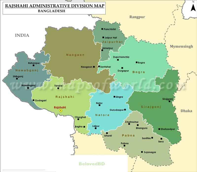 rajshashi division map