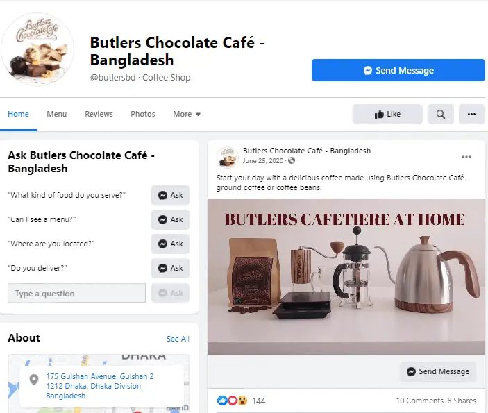Butlers Chocolate Café, Gulshan
