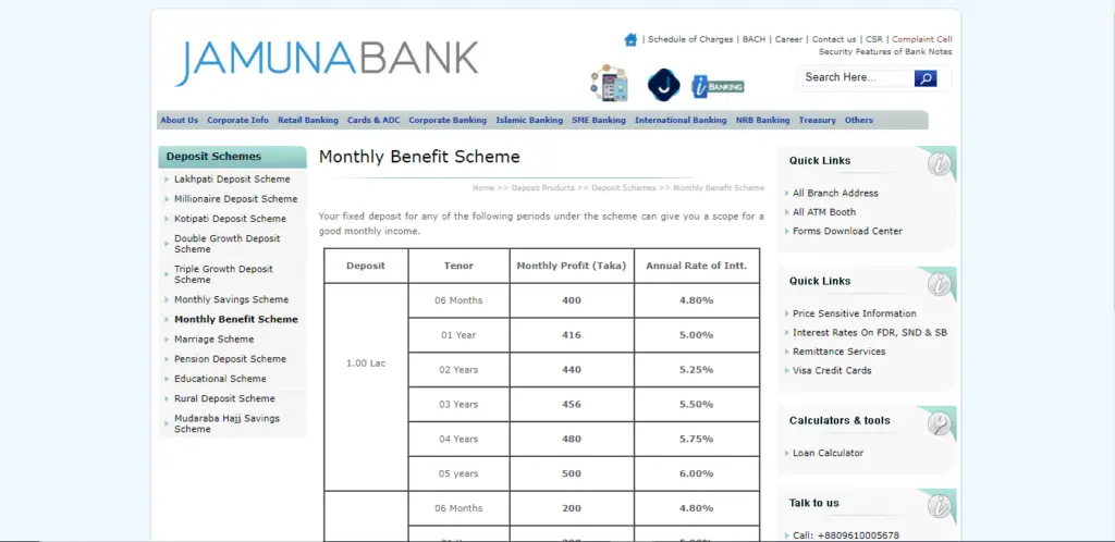 Jamuna Bank Fixed Deposit