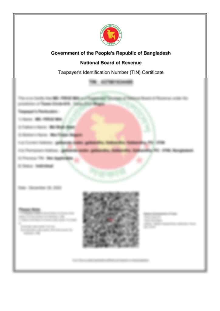 tin certificate download all sim bangladesh